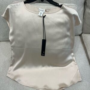 NWT Nicole Miller Cream Blouse, Size M
